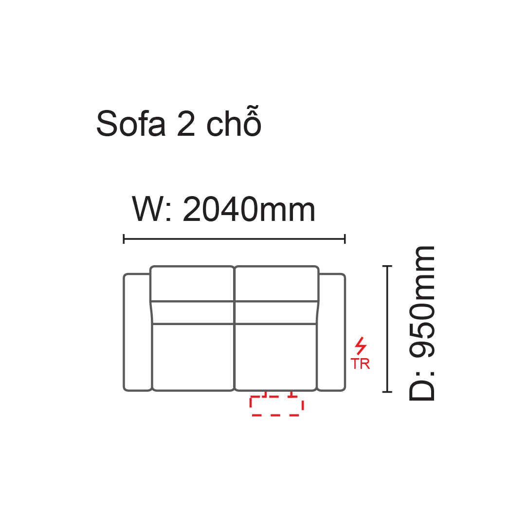 Sofa 2 chỗ Zane