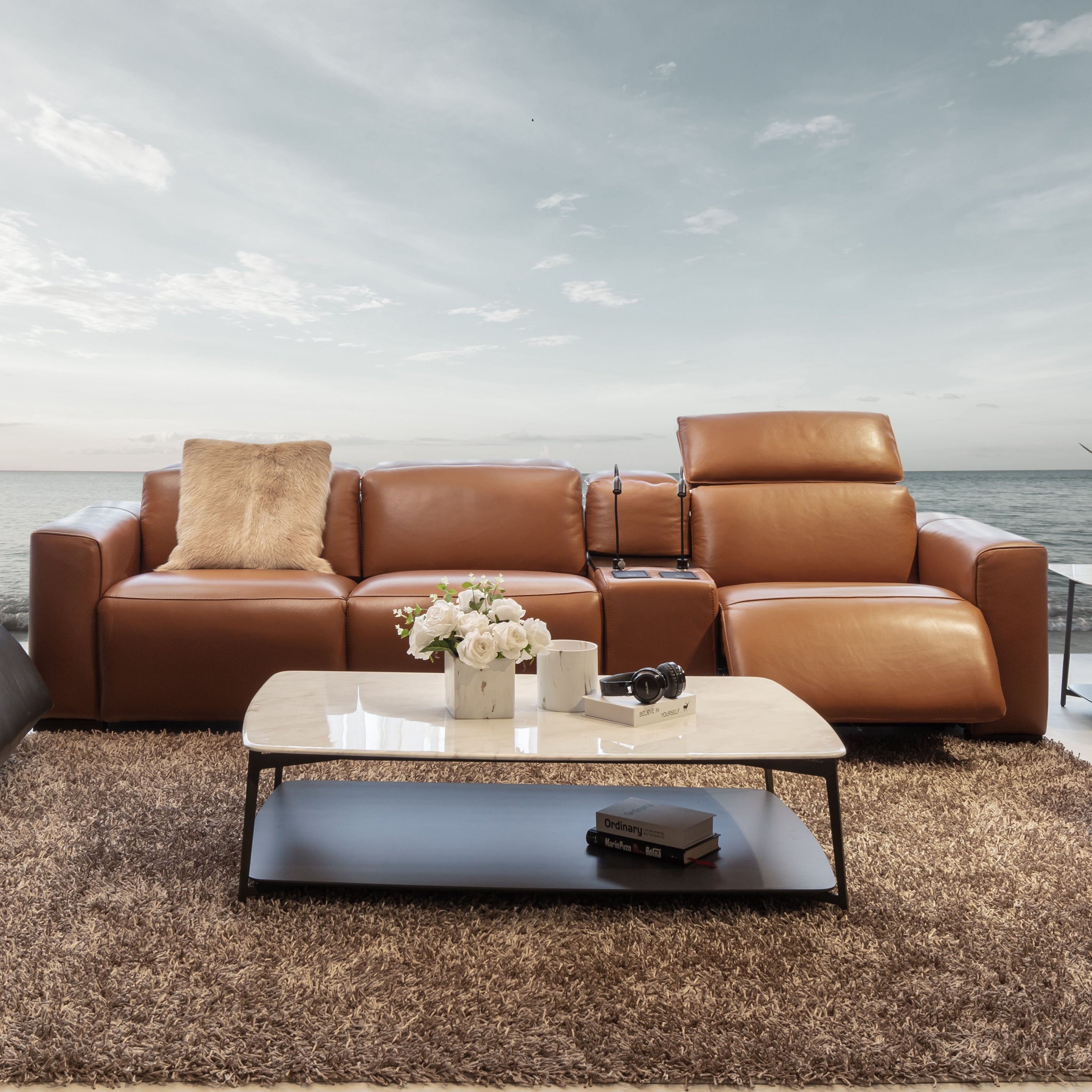 Sofa 3 chỗ nhập khẩu Đức Triumph bật điện tiện nghi