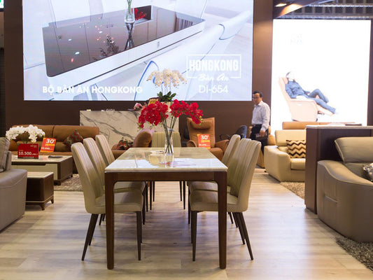 Bật mí kinh nghiệm chọn bàn ăn 8 ghế cho gia đình đông người