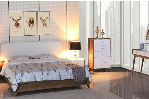 Bộ giường ngủ màu gỗ mát mẻ ngày hè, xua tan nóng bức