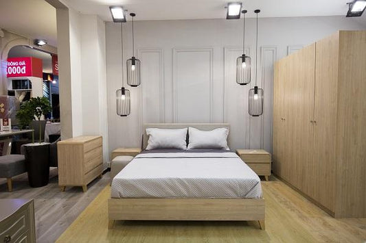 Sắm trọn Bộ giường ngủ với bàn trang điểm nhập khẩu cao cấp