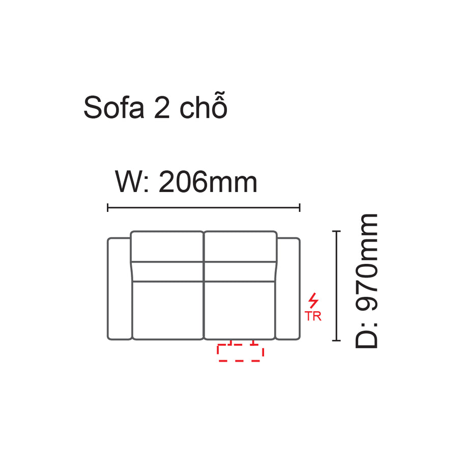 Sofa 2 chỗ Arwen
