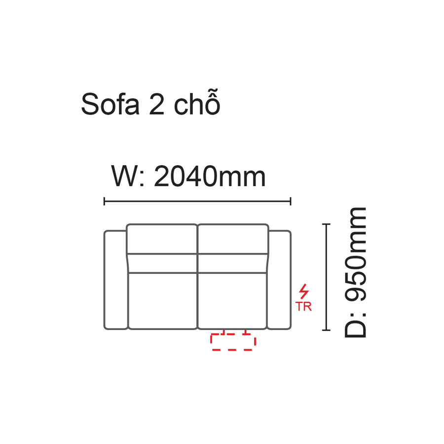 Sofa 2 chỗ Zane