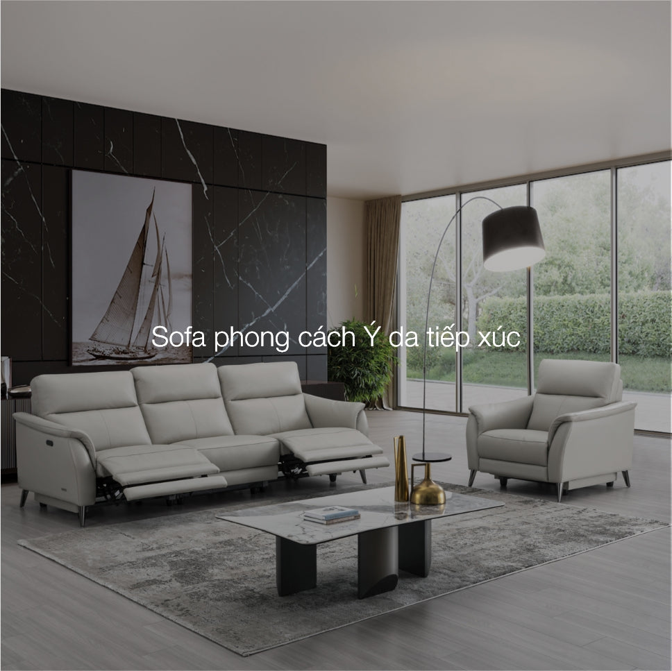 Sofa Phong Cách Ý Da Tiếp Xúc