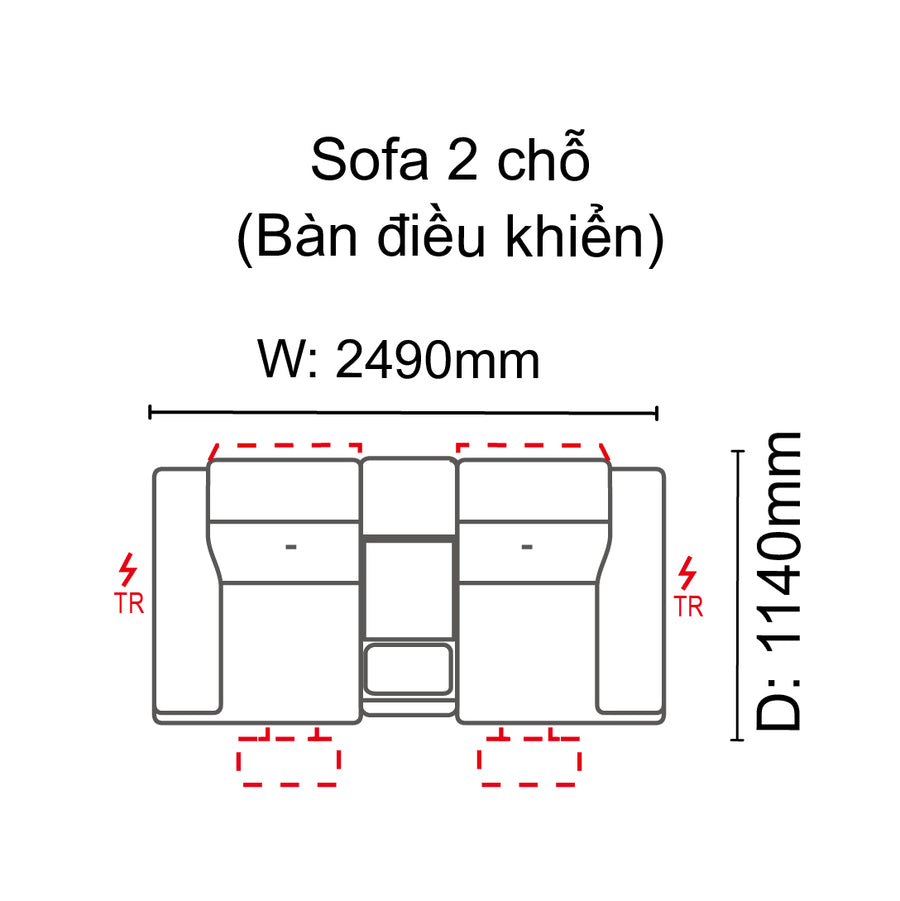 Sofa 2 chỗ Carelle