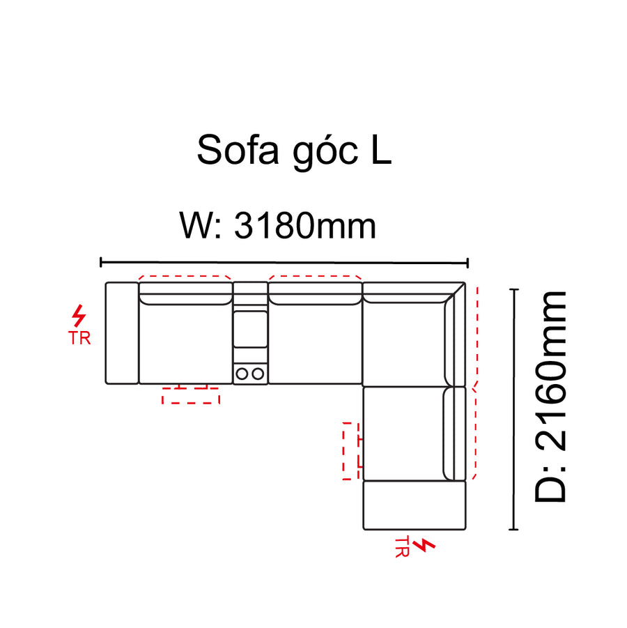 Sofa Góc L Cadbury