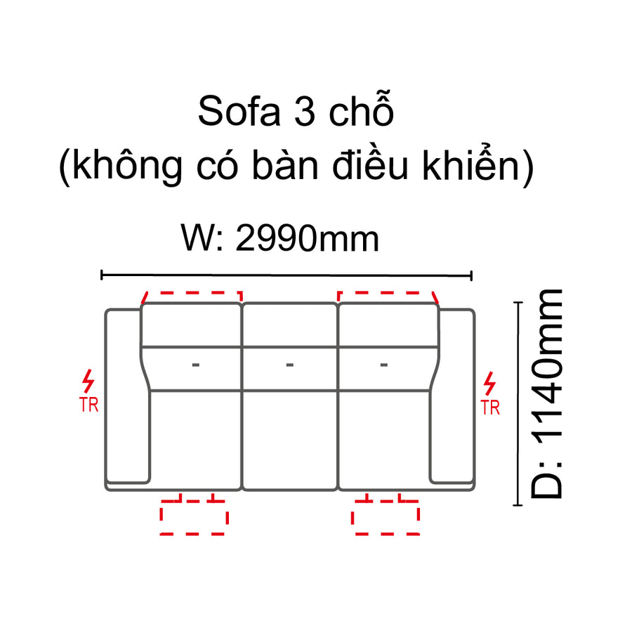 Sofa 3 chỗ Carelle